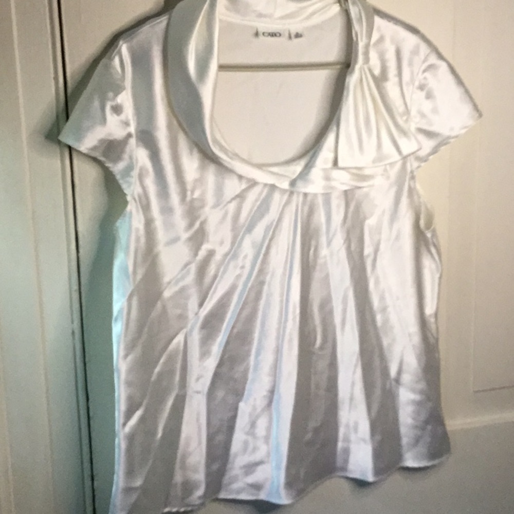 Cato white silk top